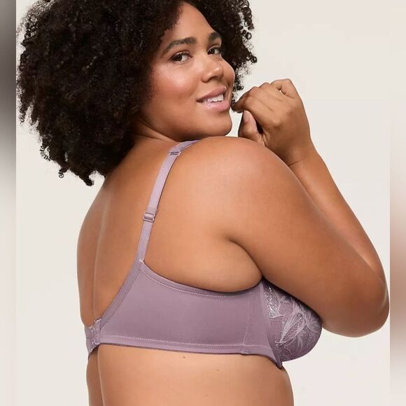NWOT Cacique Women's Sexy Plus Boost Plunge Bra With Lace Elderberry Size 40DD - Picture 4 of 14